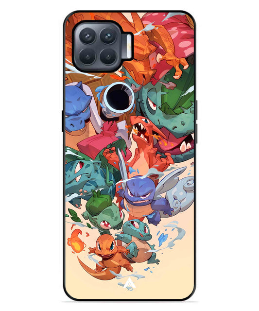 Pokemon Team 2 Metal Back Cover Phone Case for Oppo F17 Pro