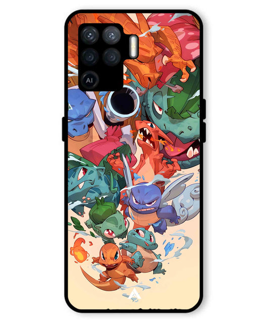 Pokemon Team 2 Metal Back Cover Phone Case for Oppo F19 Pro