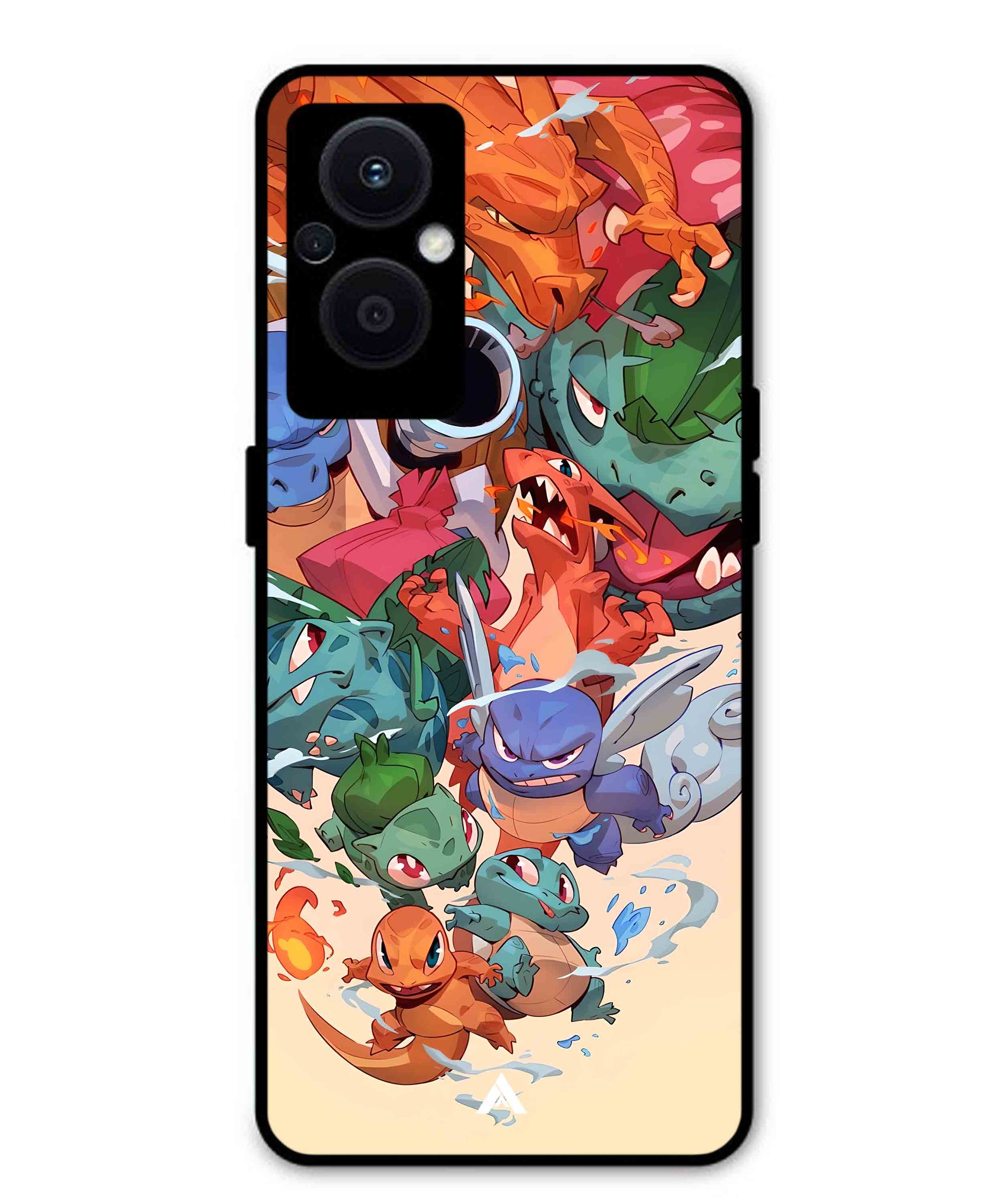 Pokemon Team 2 Metal Back Cover Phone Case for Oppo F21 Pro 5G