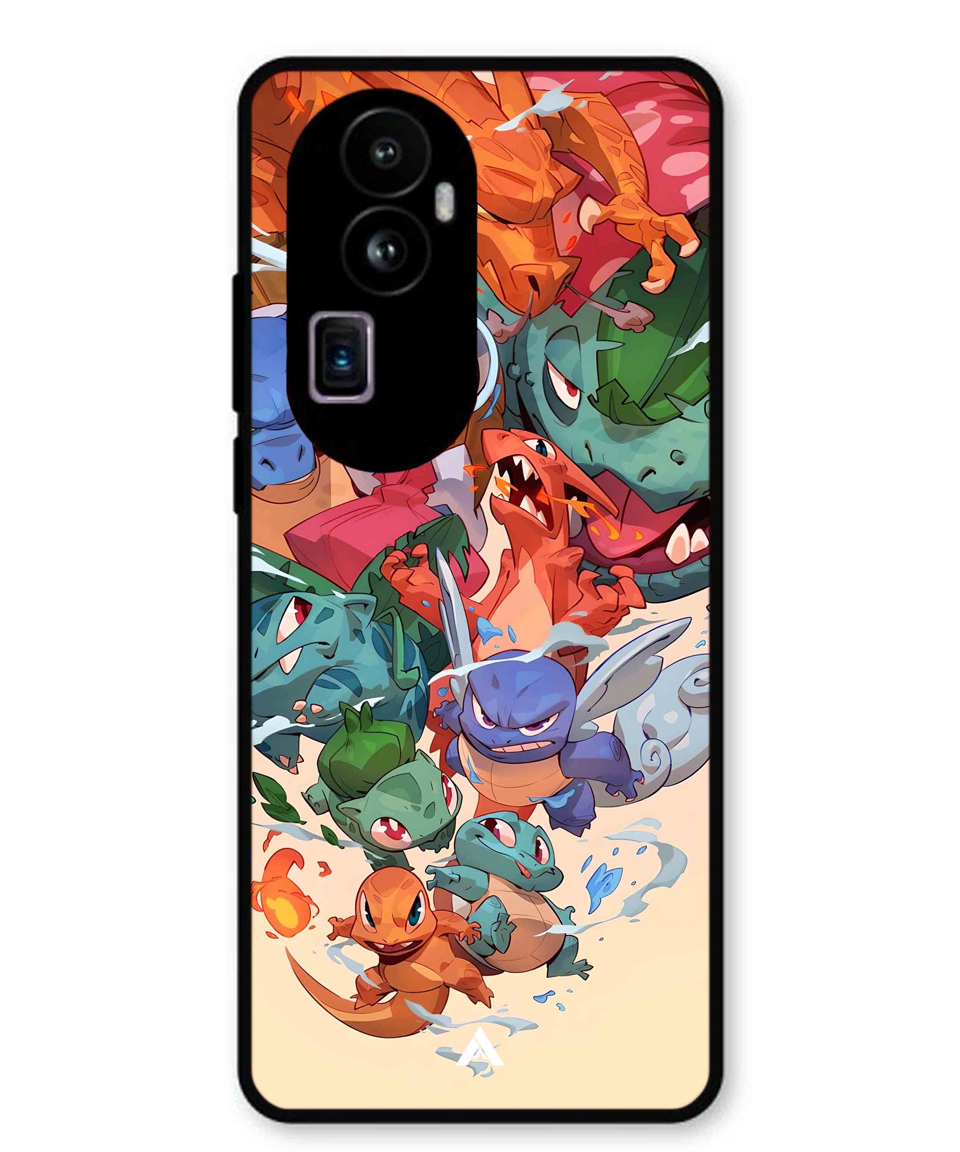 Pokemon Team 2 Metal Back Cover Phone Case for Oppo Reno 10 Pro Plus