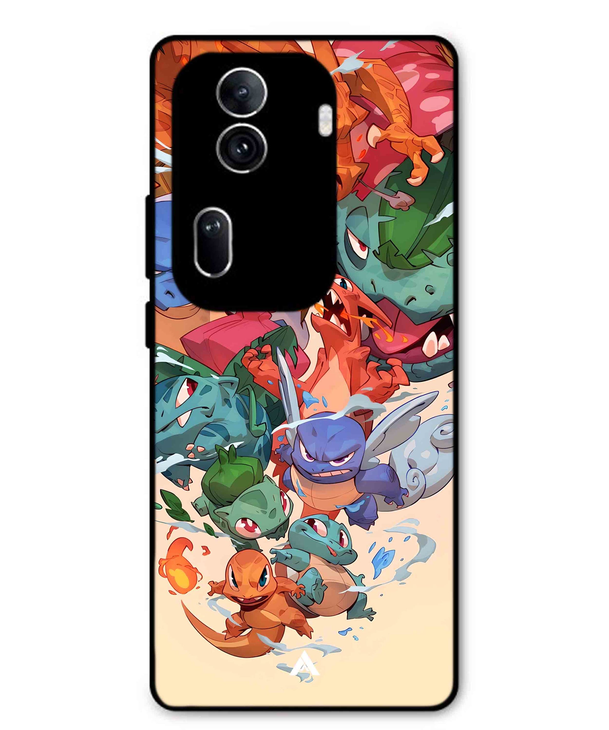 Pokemon Team 2 Metal Back Cover Phone Case for Oppo Reno 11 Pro