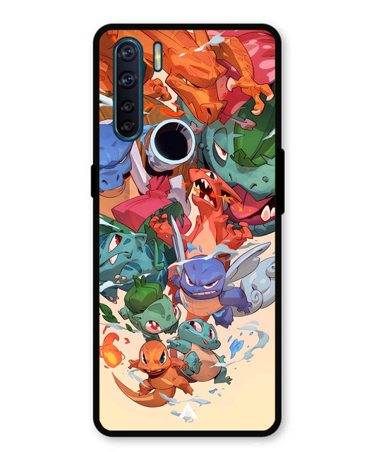 Pokemon Team 2 Metal Back Cover Phone Case for Oppo Reno 3