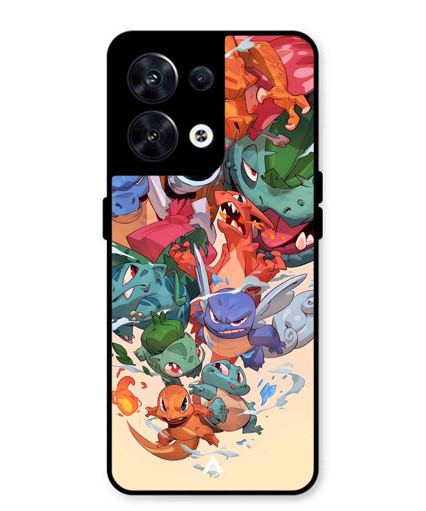 Pokemon Team 2 Metal Back Cover Phone Case for Oppo Reno 8