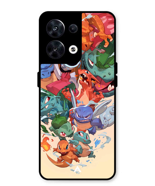 Pokemon Team 2 Metal Back Cover Phone Case for Oppo Reno 8