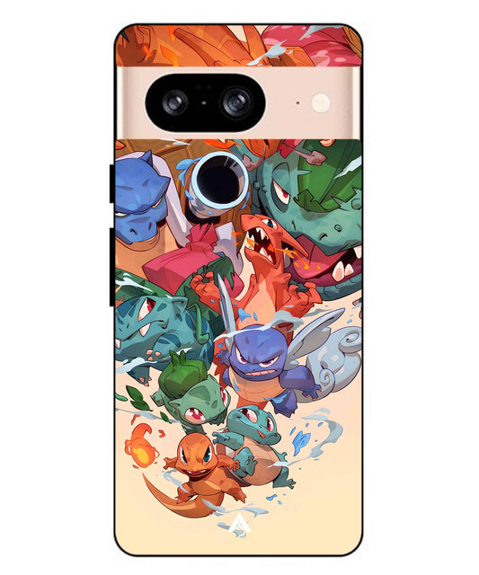 Pokemon Team 2 Metal Back Cover Phone Case for Pixel 8