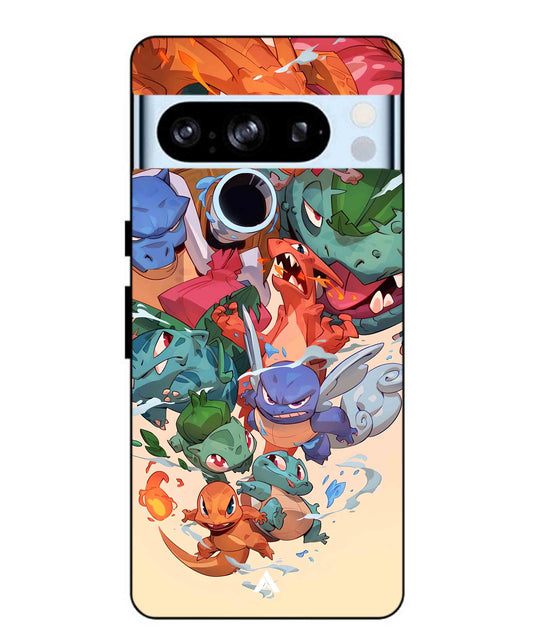 Pokemon Team 2 Metal Back Cover Phone Case for Pixel 8 Pro
