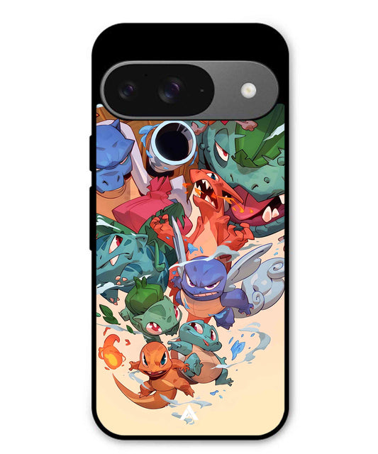 Pokemon Team 2 Metal Back Cover Phone Case for Pixel 9