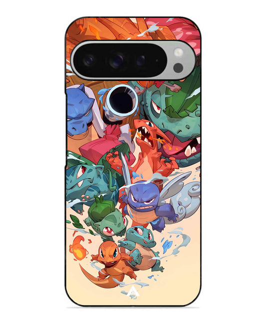 Pokemon Team 2 Metal Back Cover Phone Case for Pixel 9 Pro XL