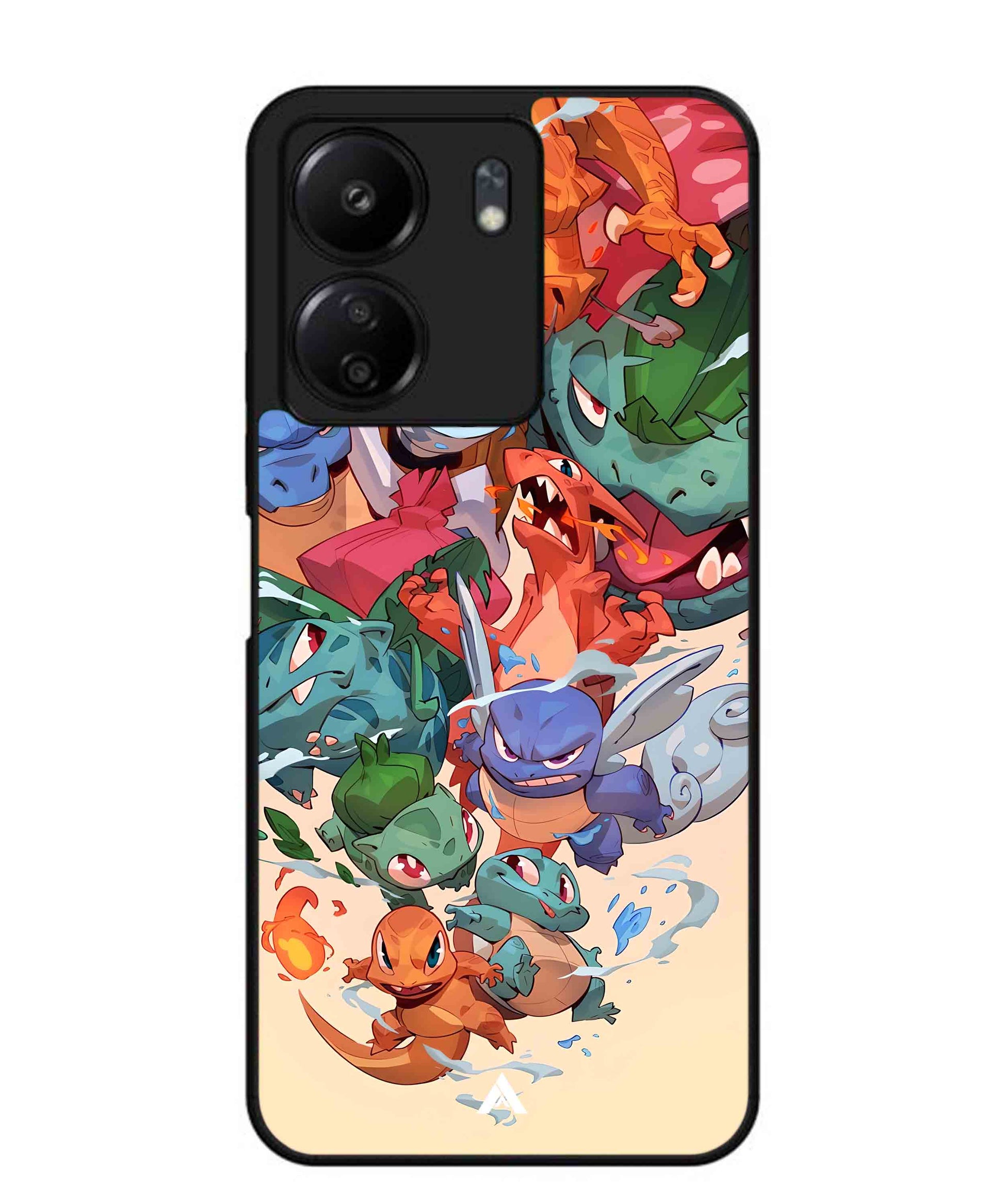 Pokemon Team 2 Metal Back Cover Phone Case for Poco C65