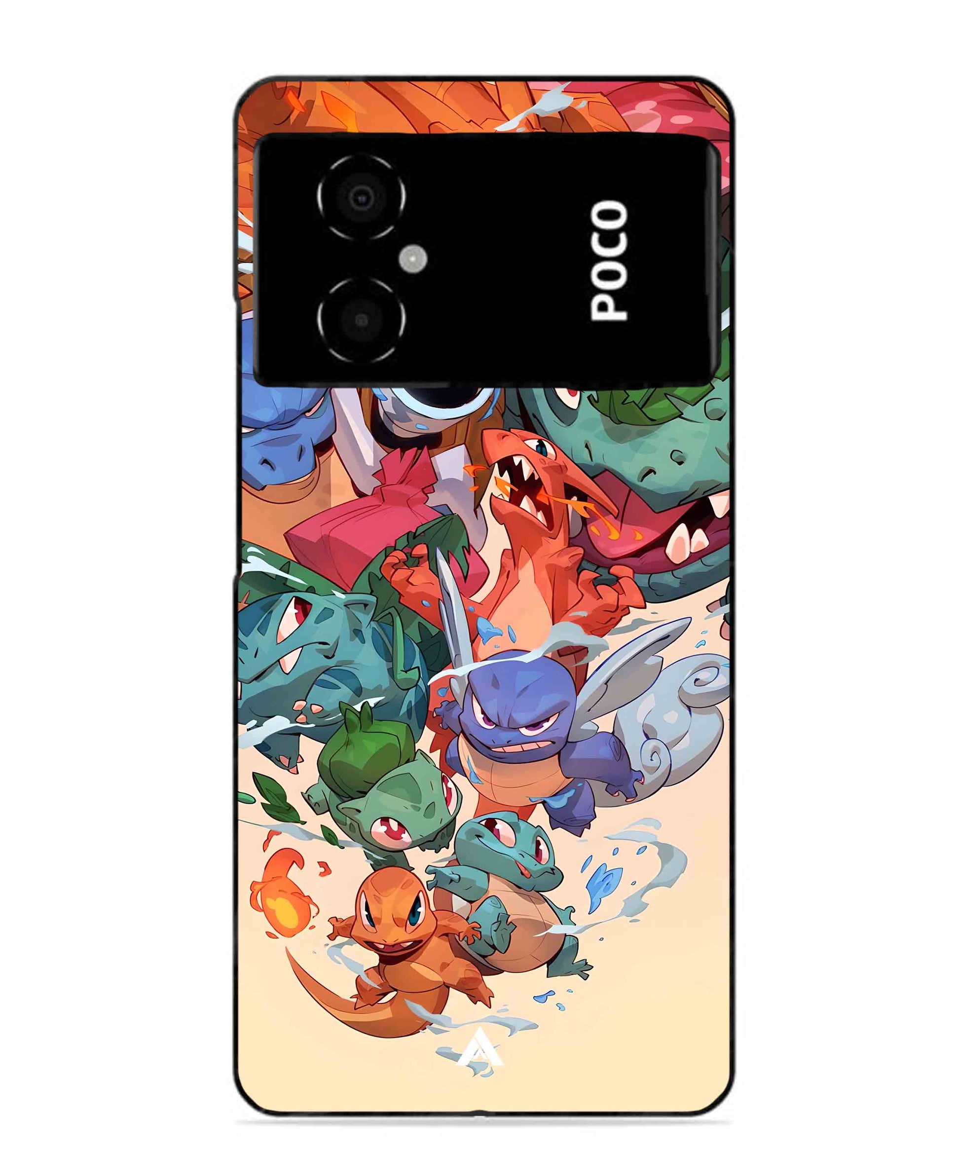 Pokemon Team 2 Metal Back Cover Phone Case for Poco M4 5G