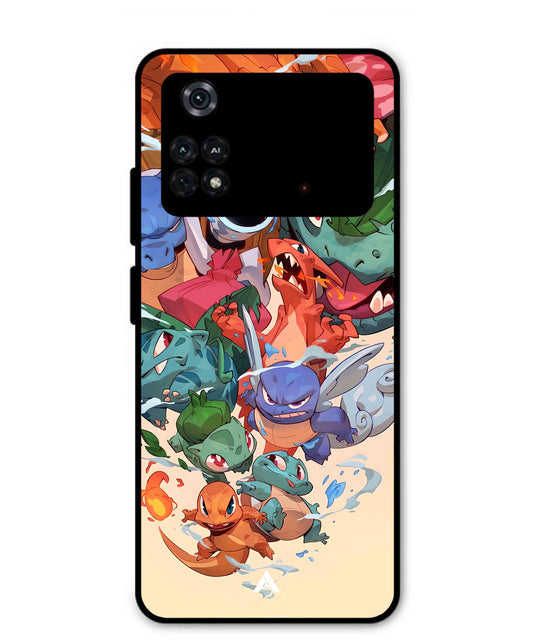 Pokemon Team 2 Metal Back Cover Phone Case for Poco M4 Pro 4G