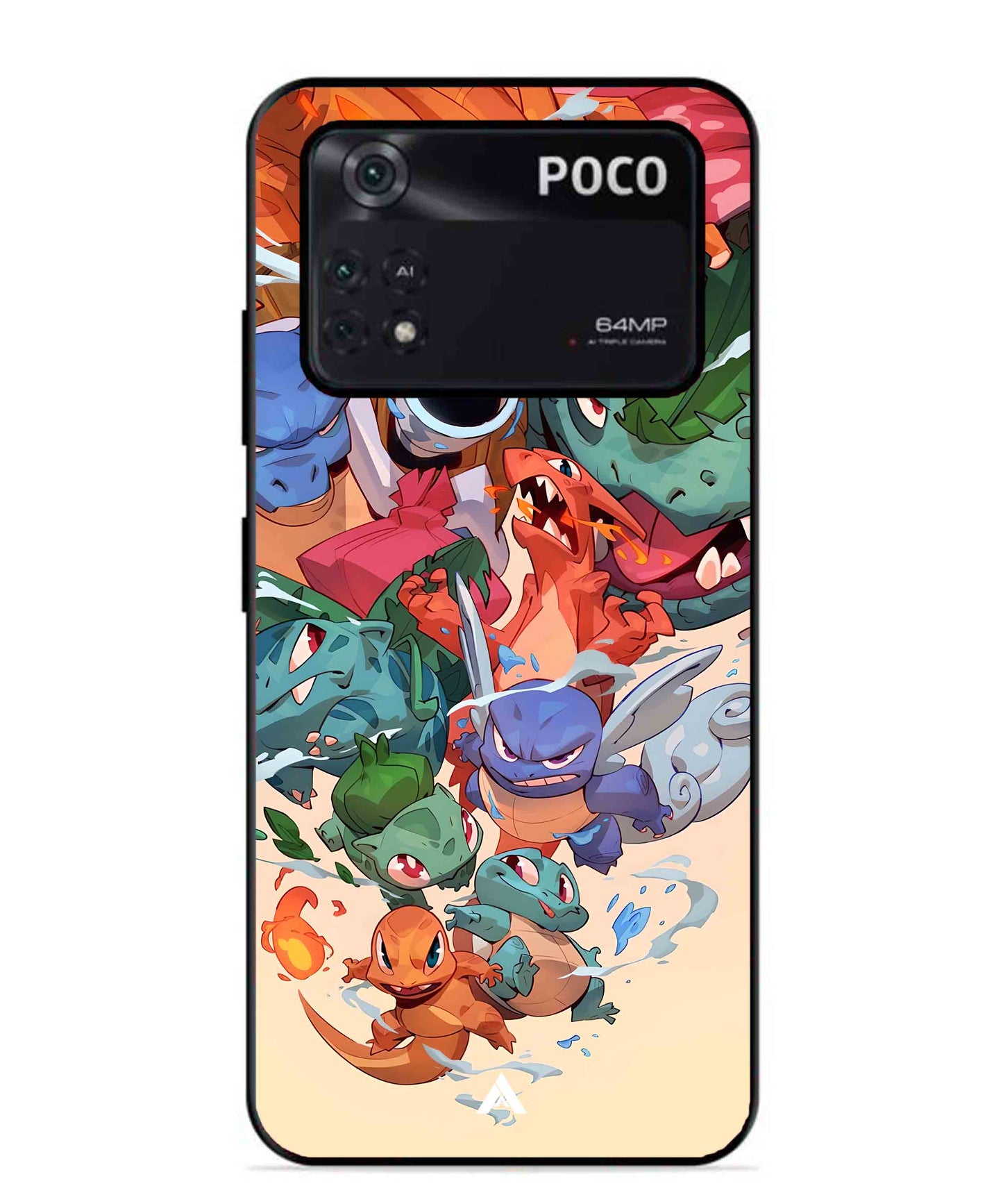 Pokemon Team 2 Metal Back Cover Phone Case for Poco X4 Pro