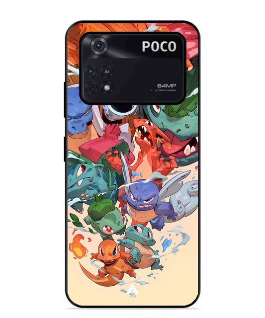 Pokemon Team 2 Metal Back Cover Phone Case for Poco X4 Pro