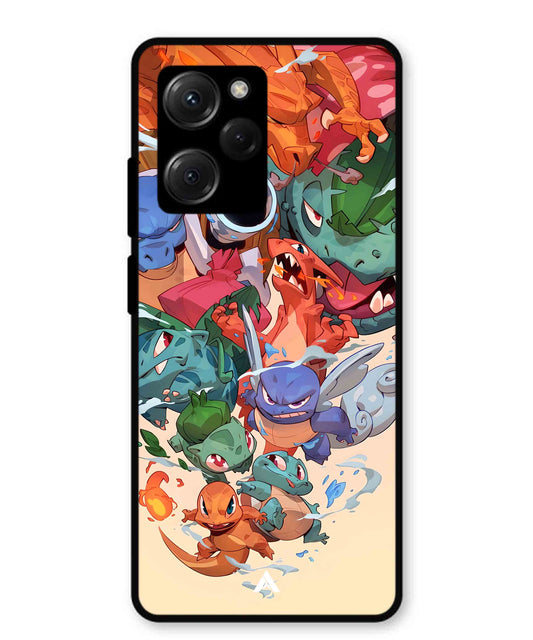 Pokemon Team 2 Metal Back Cover Phone Case for Poco X5 Pro