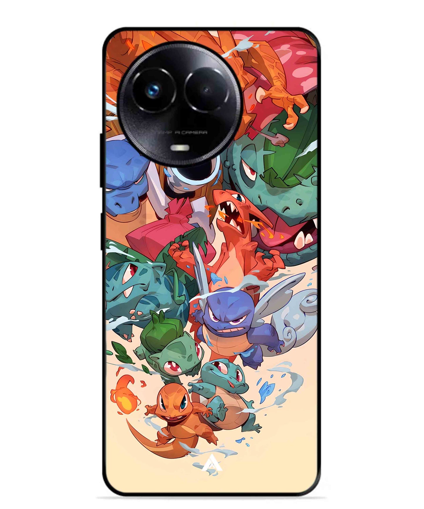 Pokemon Team 2 Metal Back Cover Phone Case for Realme 11X