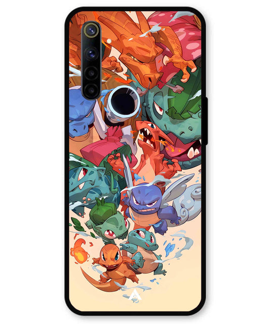 Pokemon Team 2 Metal Back Cover Phone Case for Realme 6i
