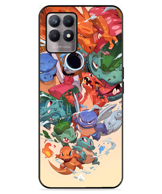 Pokemon Team 2 Metal Back Cover Phone Case for Realme 8 4G