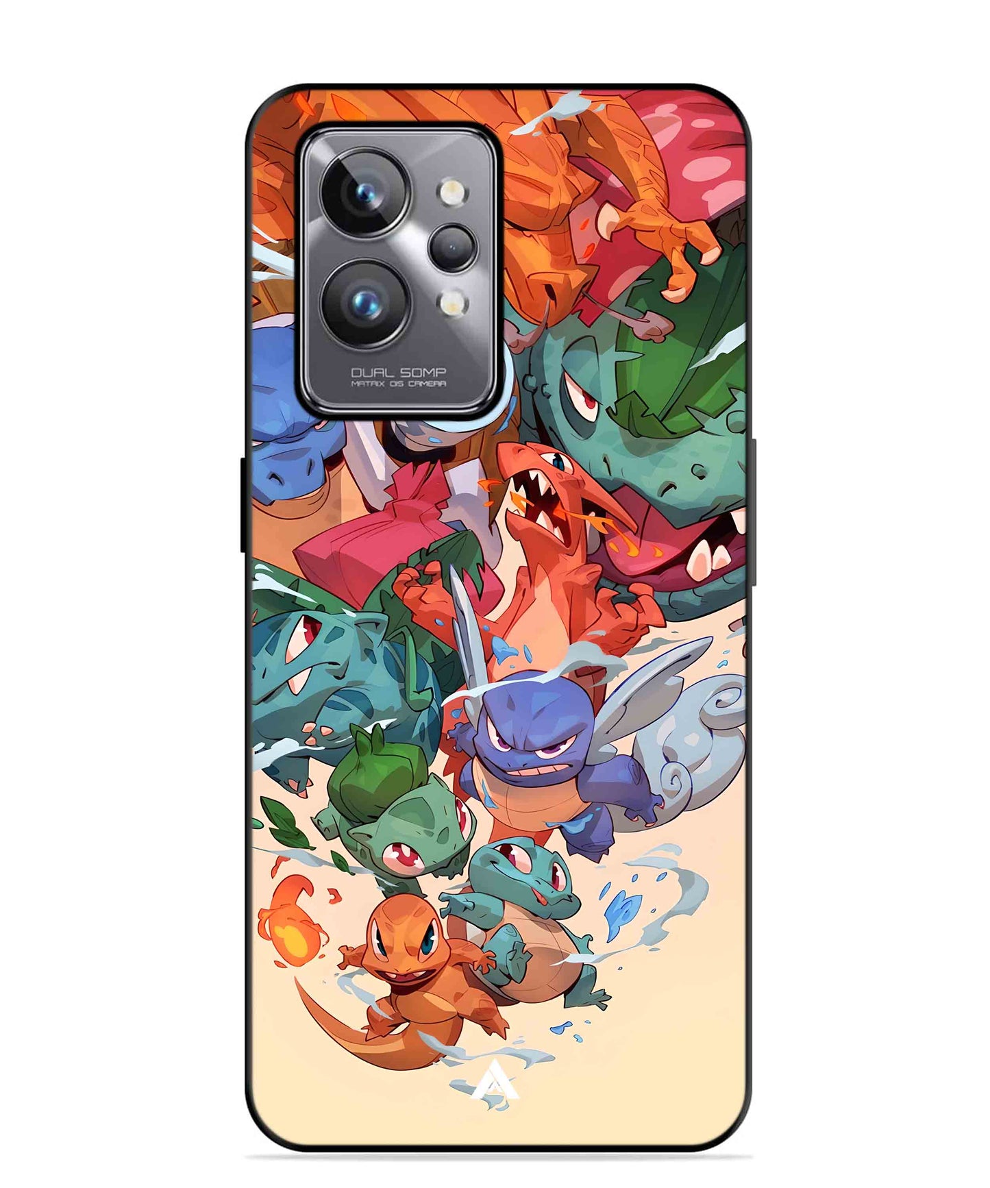 Pokemon Team 2 Metal Back Cover Phone Case for Realme GT 2 Pro