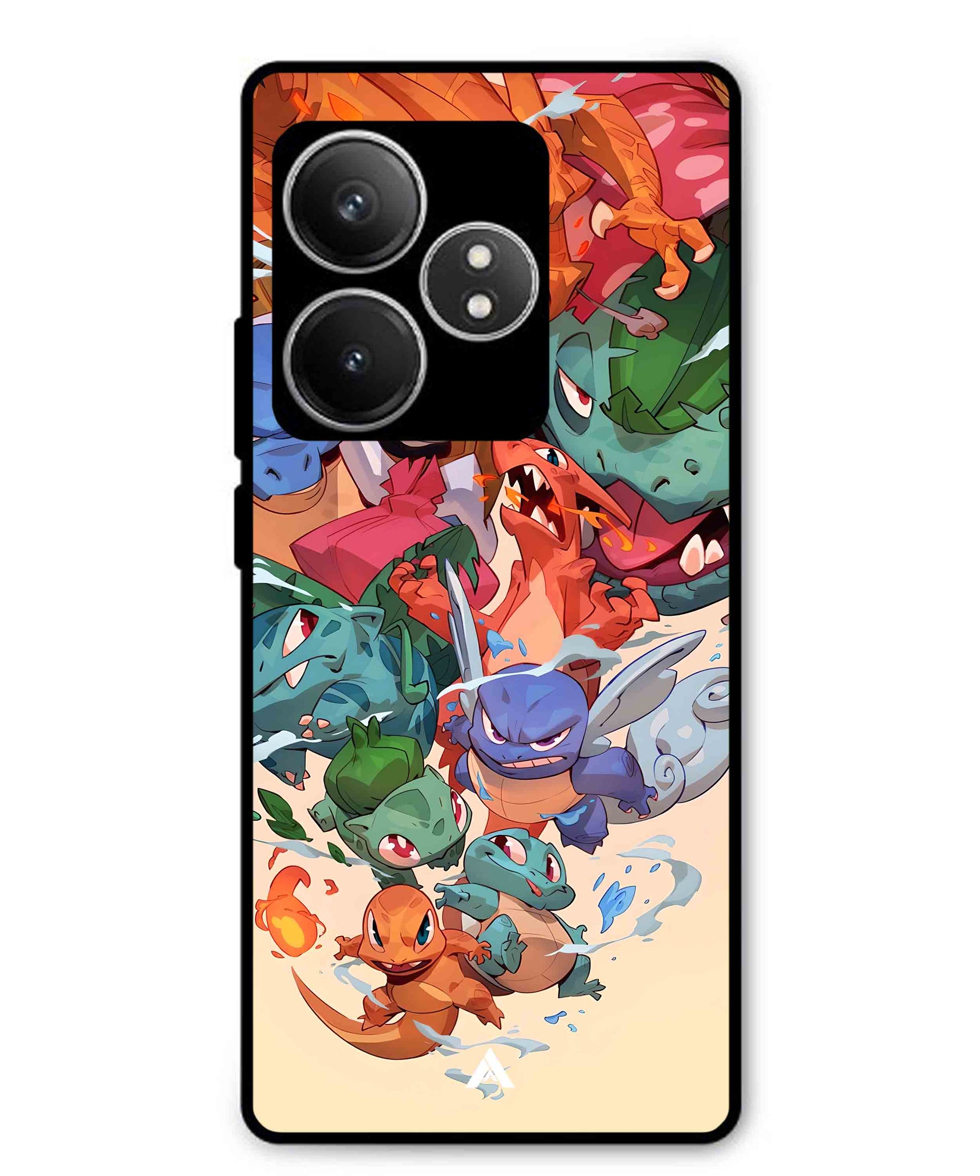 Pokemon Team 2 Metal Back Cover Phone Case for Realme GT 6T