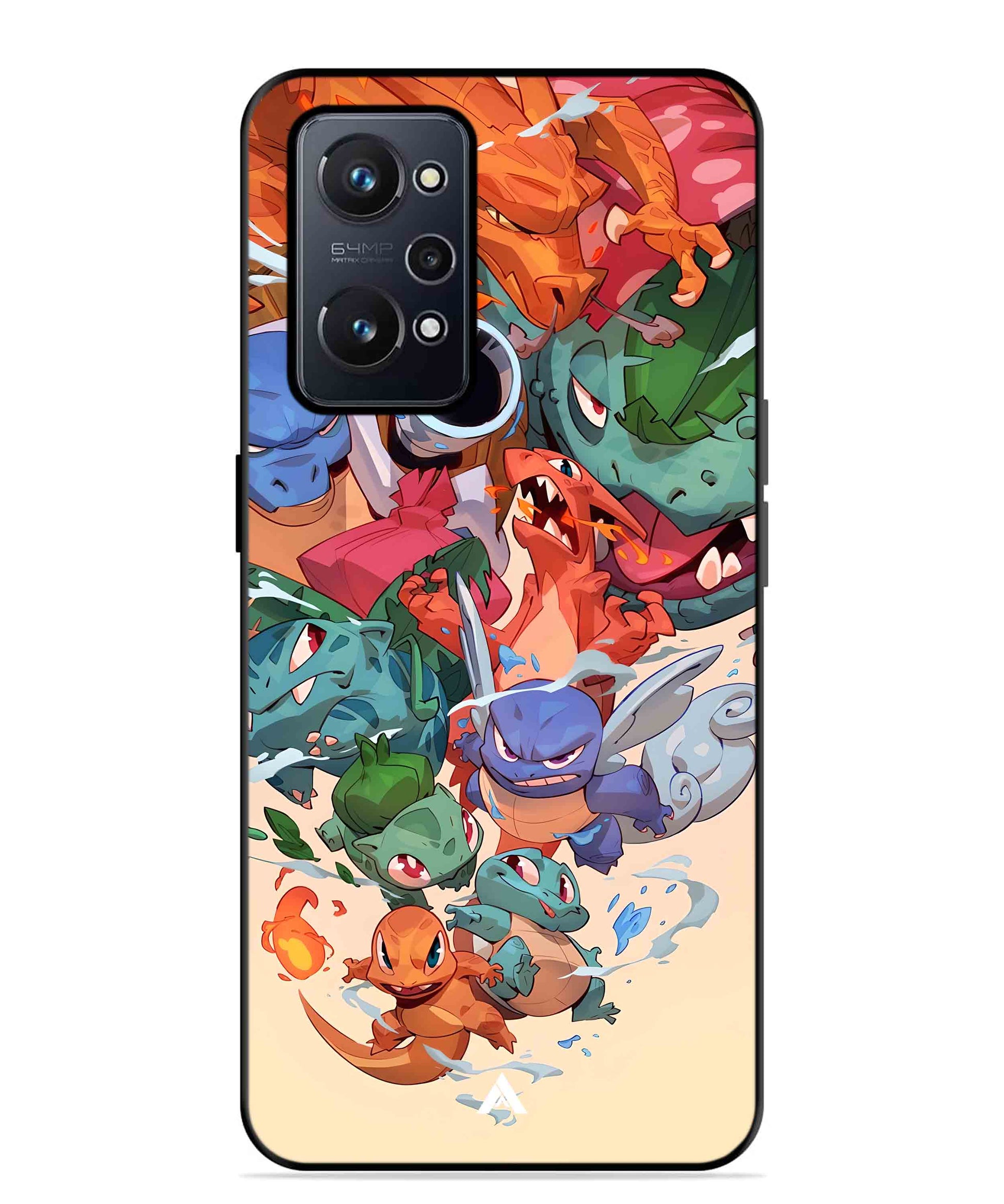 Pokemon Team 2 Metal Back Cover Phone Case for Realme GT Neo 2