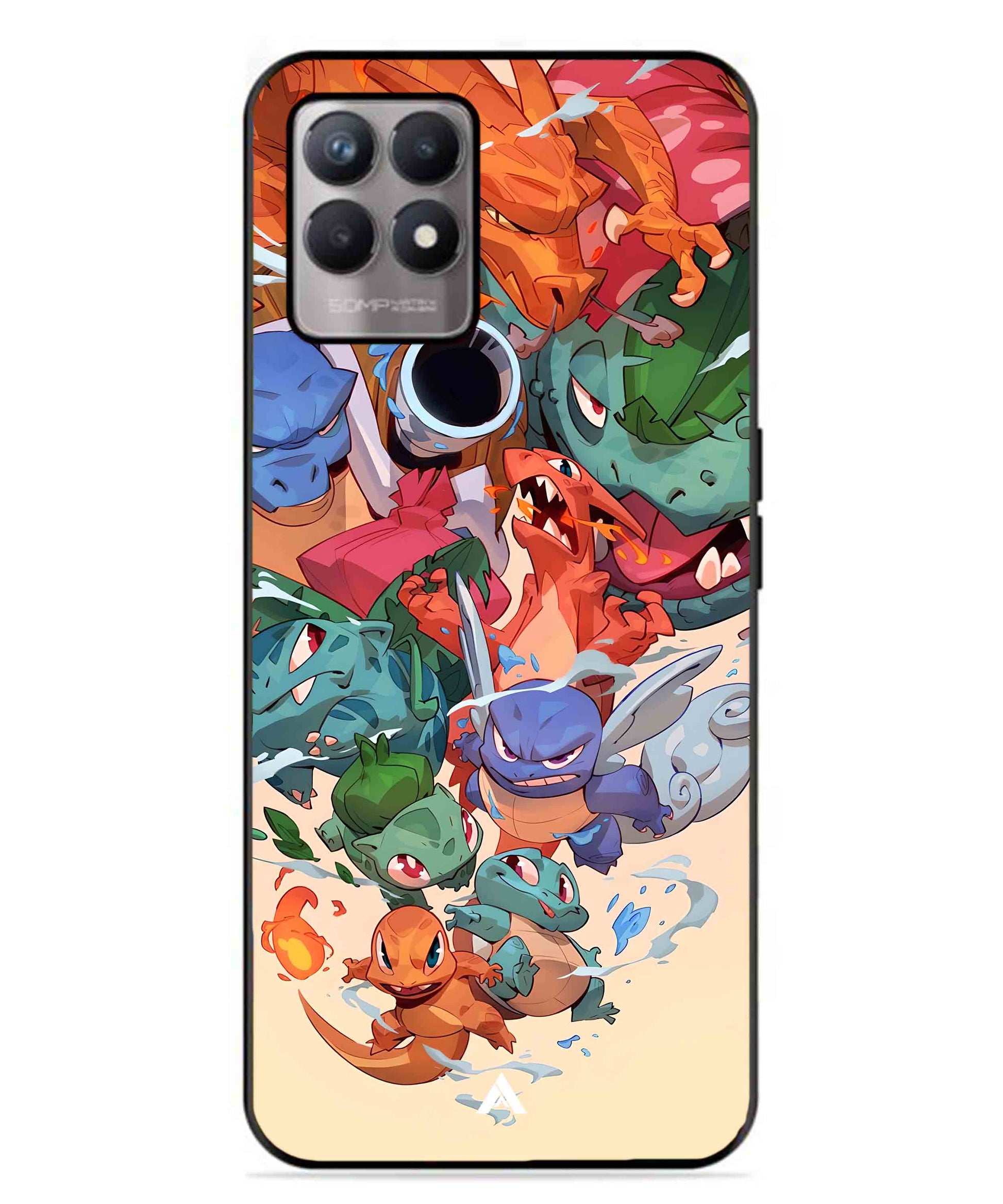 Pokemon Team 2 Metal Back Cover Phone Case for Realme Narzo 50