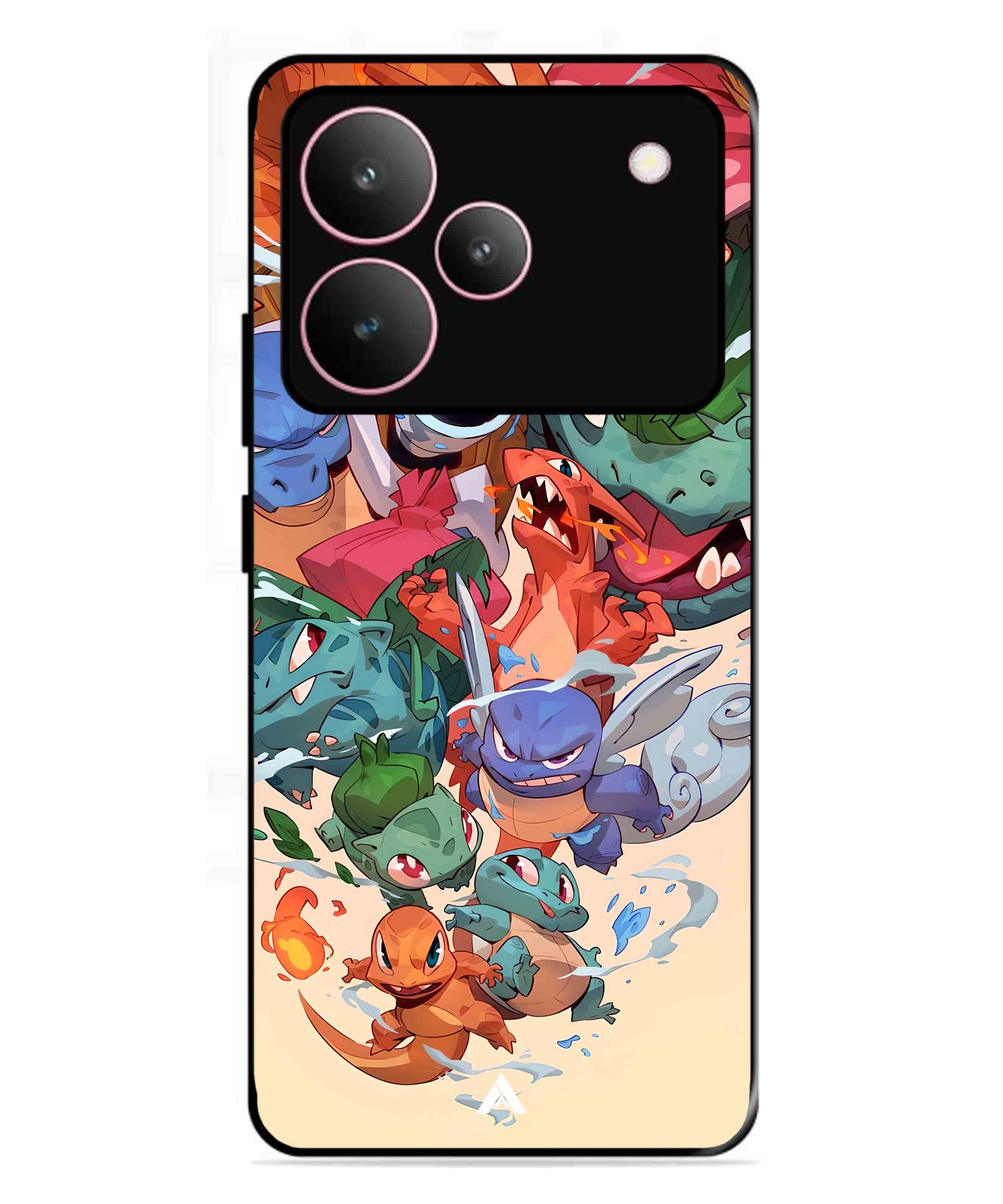 Pokemon Team 2 Metal Back Cover Phone Case for Realme P4