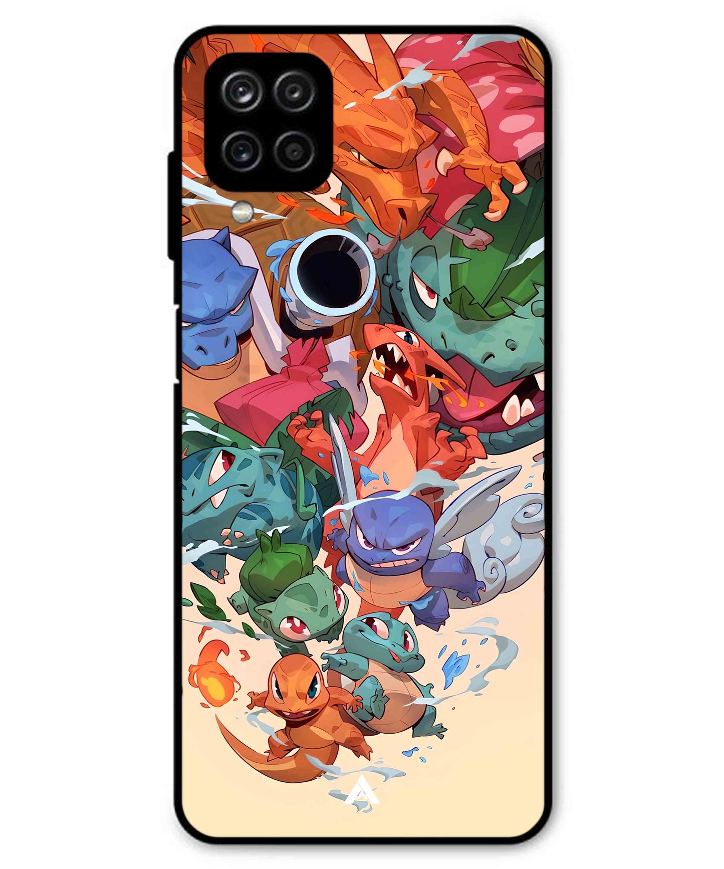 Pokemon Team 2 Metal Back Cover Phone Case for Samsung Galaxy A12
