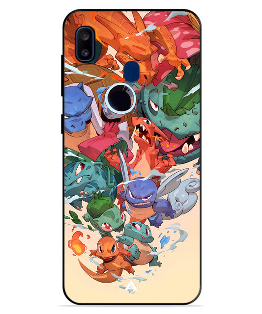 Pokemon Team 2 Metal Back Cover Phone Case for Samsung Galaxy A20