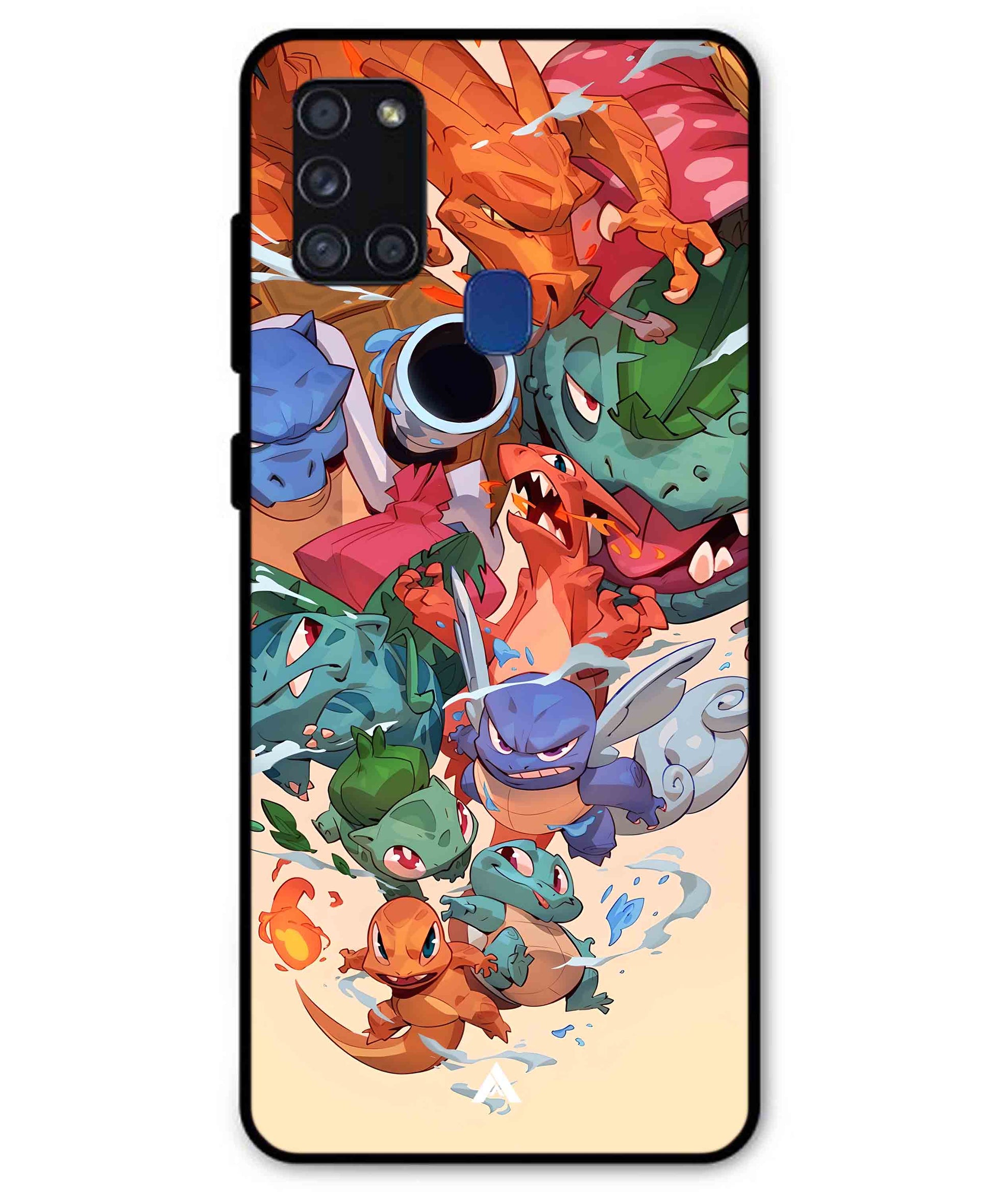 Pokemon Team 2 Metal Back Cover Phone Case for Samsung Galaxy A21s
