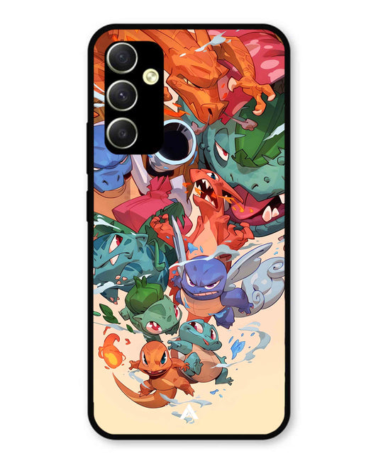 Pokemon Team 2 Metal Back Cover Phone Case for Samsung Galaxy A34 5G