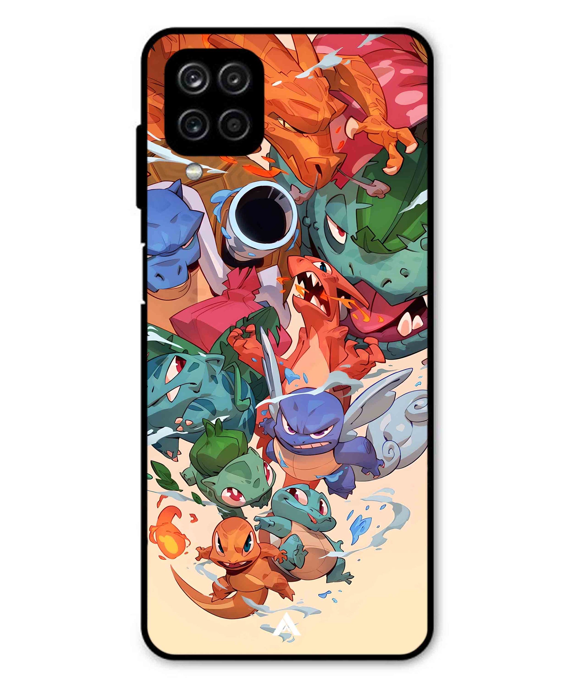 Pokemon Team 2 Metal Back Cover Phone Case for Samsung Galaxy M32 4G