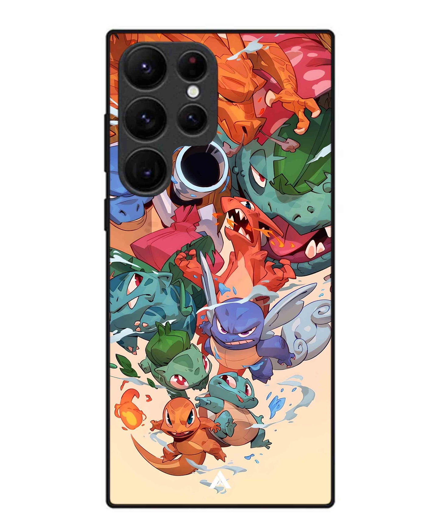 Pokemon Team 2 Metal Back Cover Phone Case for Samsung Galaxy S22 Ultra