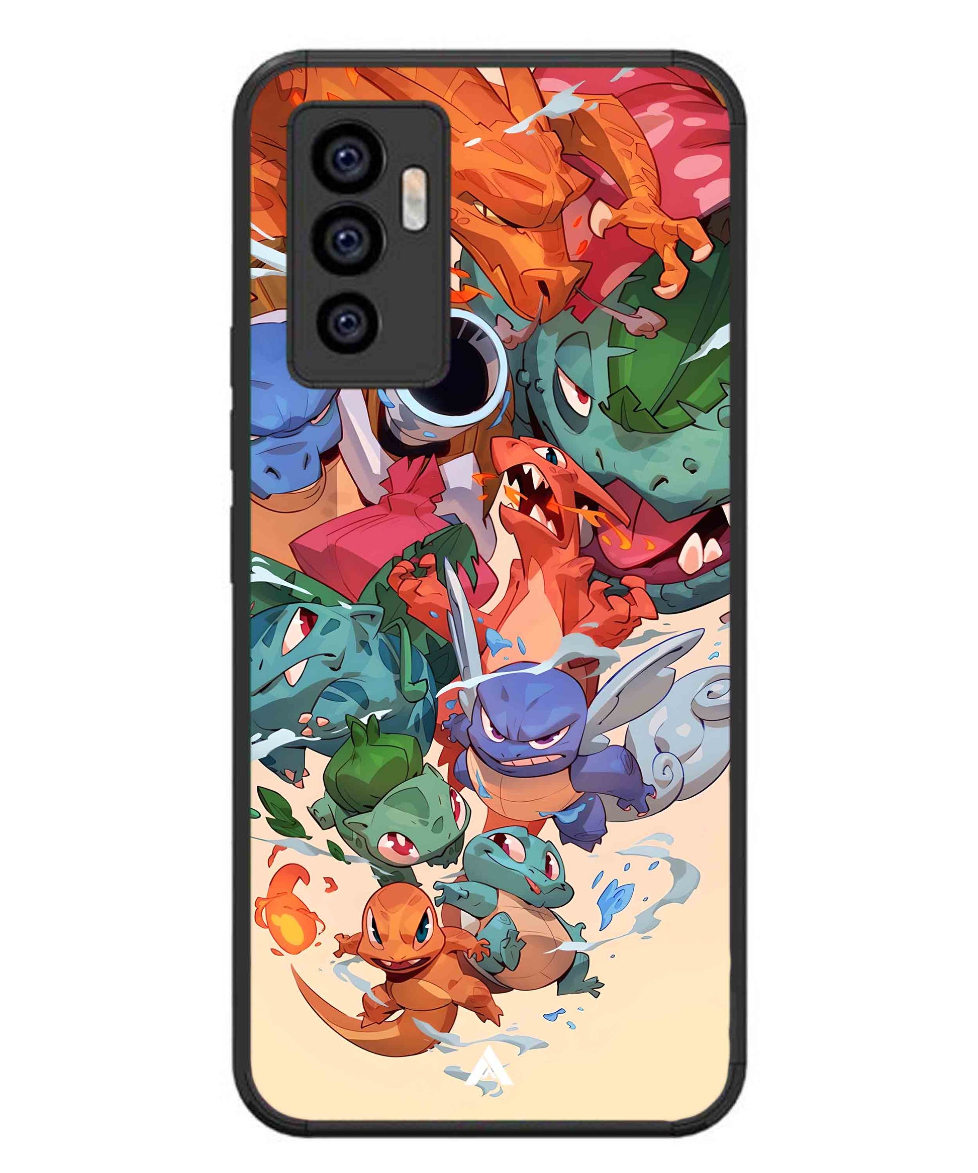 Pokemon Team 2 Metal Back Cover Phone Case for Vivo T1
