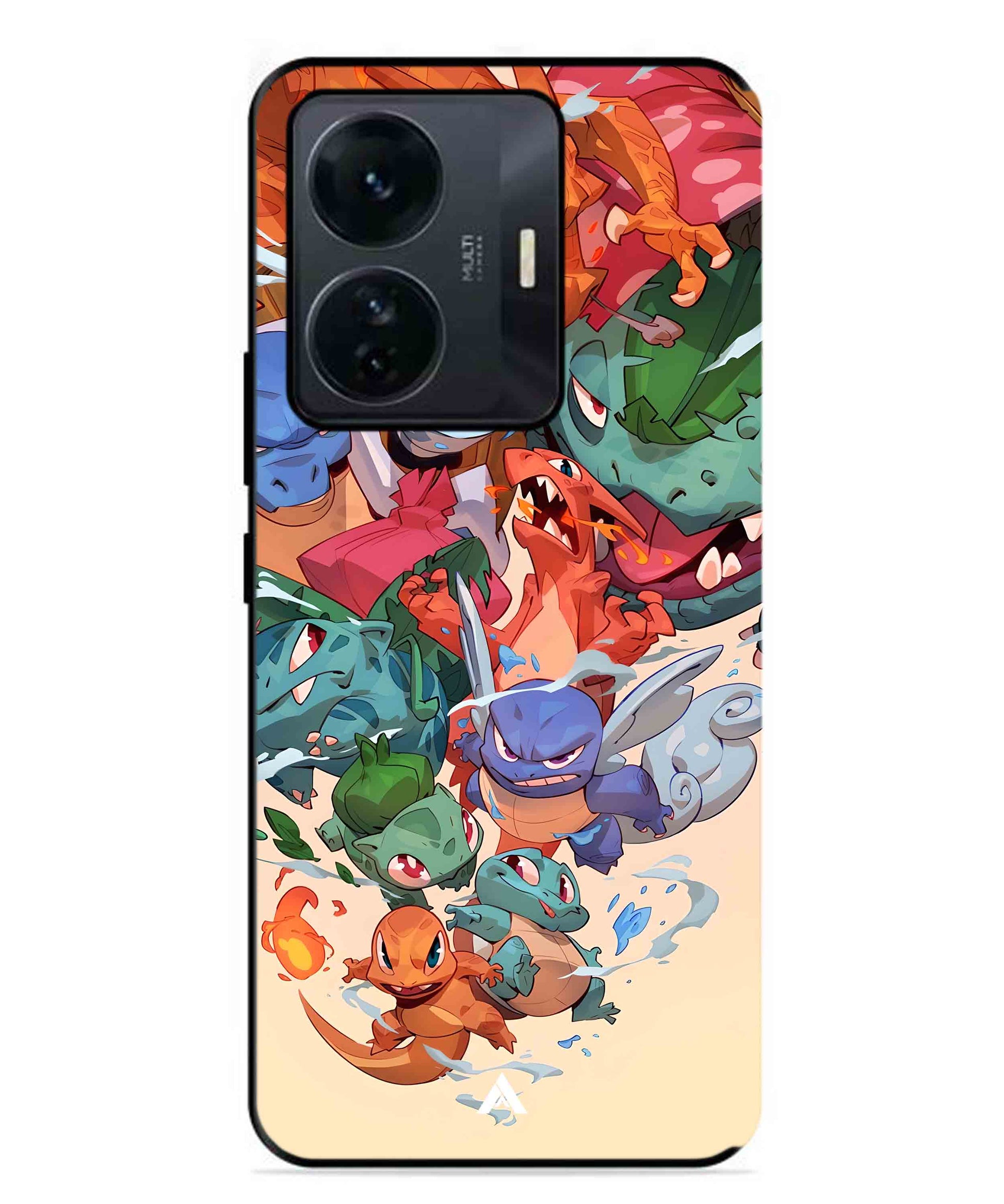 Pokemon Team 2 Metal Back Cover Phone Case for Vivo T1 Pro
