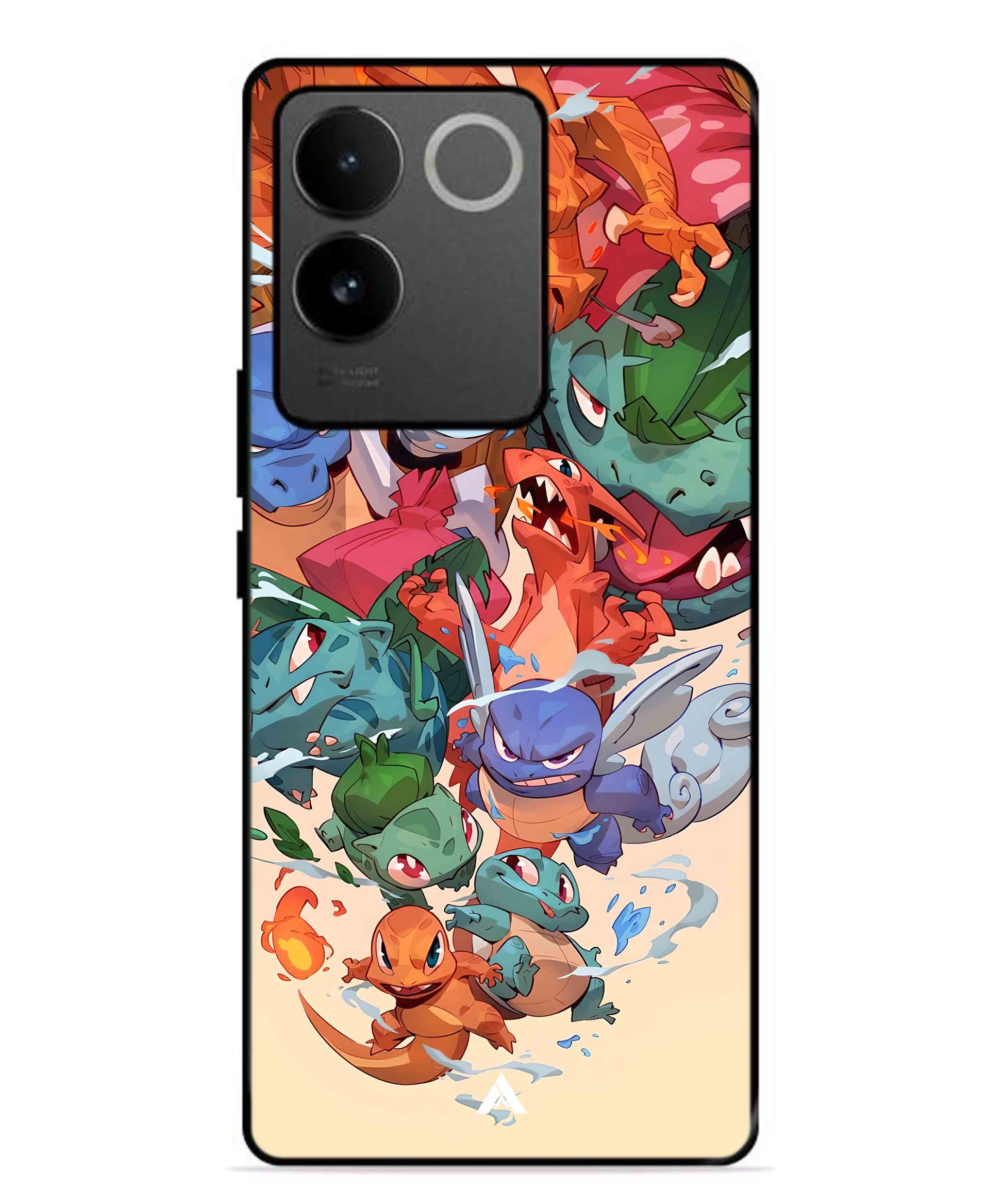 Pokemon Team 2 Metal Back Cover Phone Case for Vivo T2 Pro
