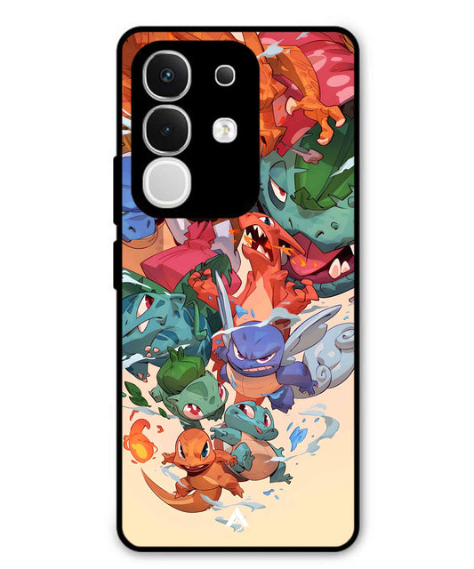 Pokemon Team 2 Metal Back Cover Phone Case for Vivo T4X
