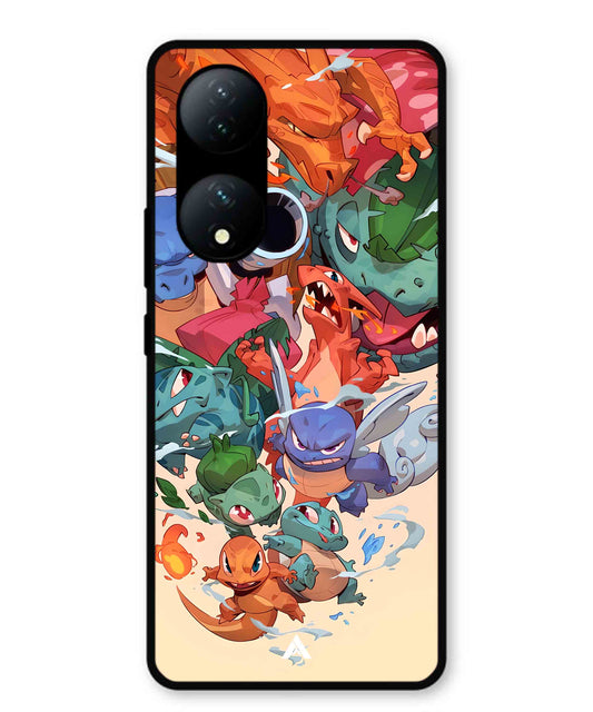 Pokemon Team 2 Metal Back Cover Phone Case for Vivo Y100a