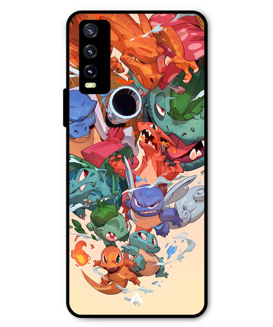 Pokemon Team 2 Metal Back Cover Phone Case for Vivo Y20i