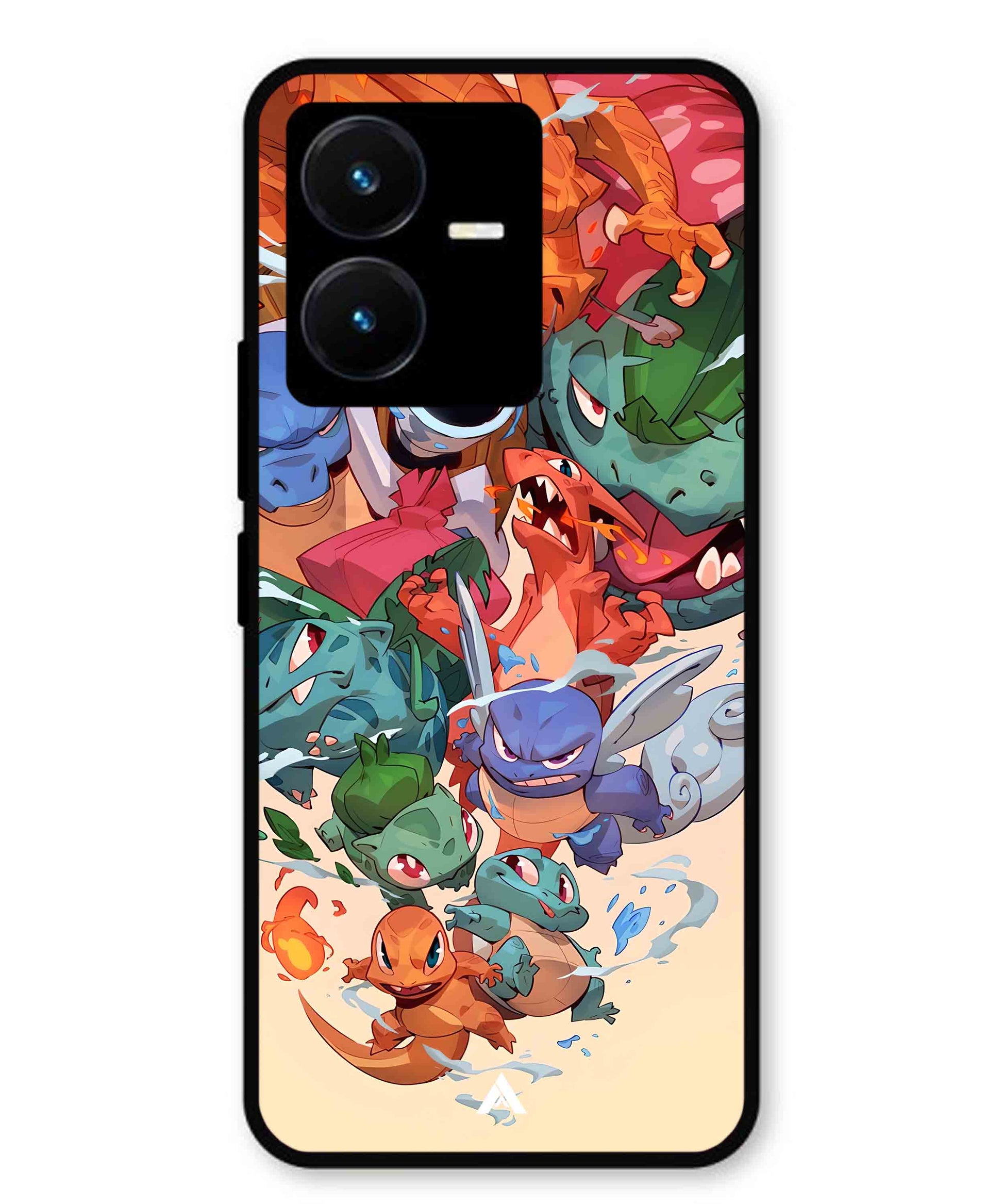 Pokemon Team 2 Metal Back Cover Phone Case for Vivo Y22