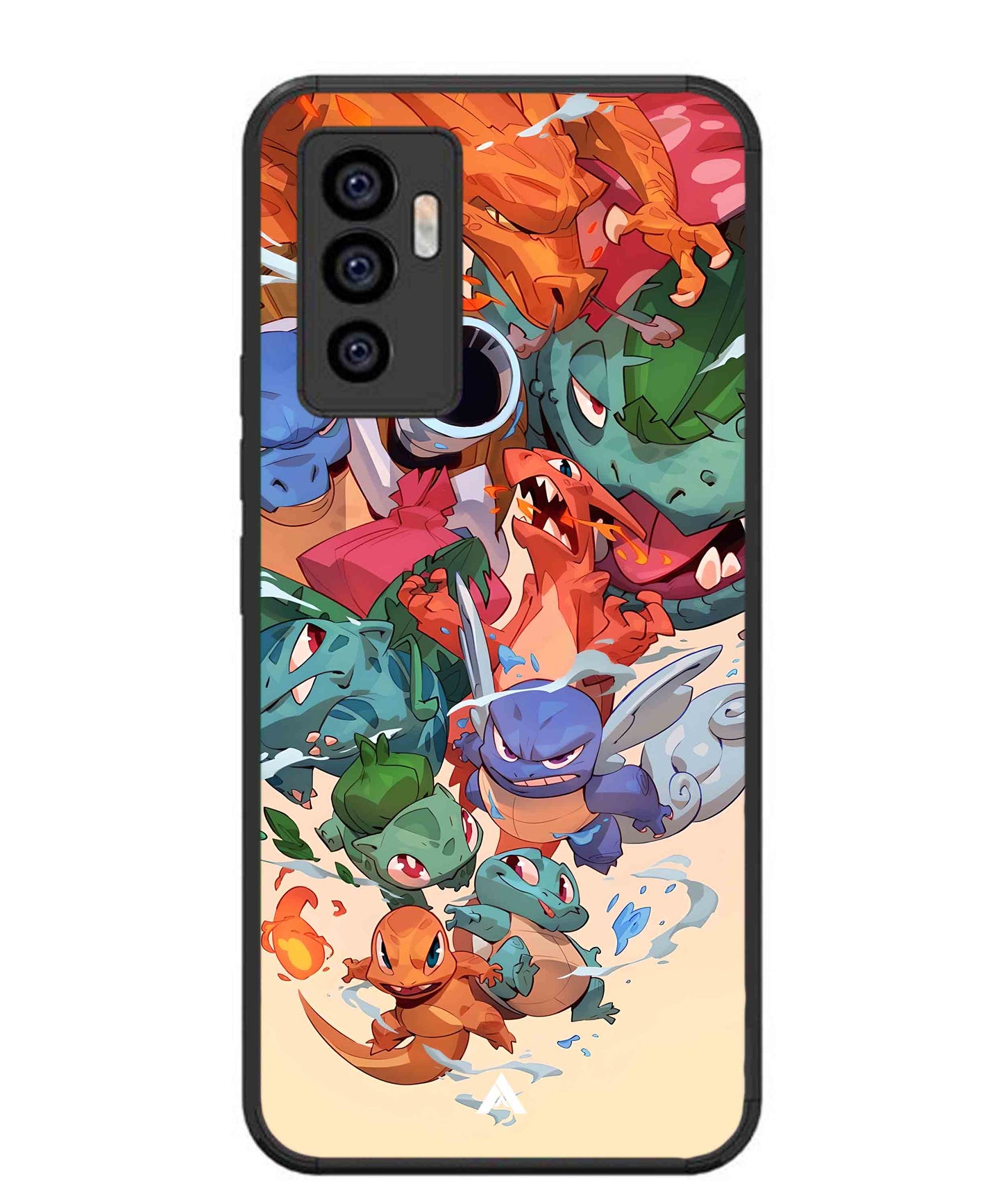 Pokemon Team 2 Metal Back Cover Phone Case for Vivo Y75 4G