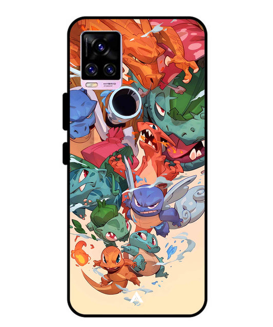 Pokemon Team 2 Metal Back Cover Phone Case for Vivo v20 Pro