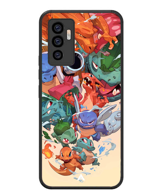 Pokemon Team 2 Metal Back Cover Phone Case for Vivo v23e