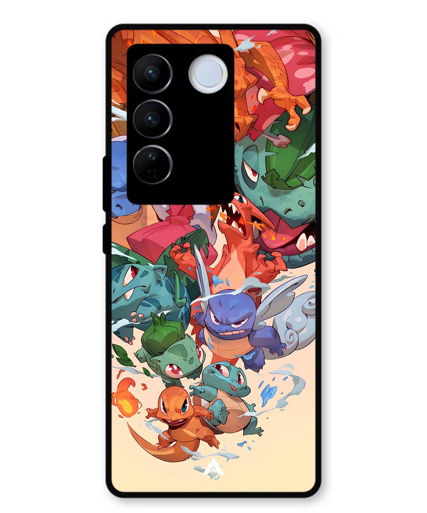 Pokemon Team 2 Metal Back Cover Phone Case for Vivo v27