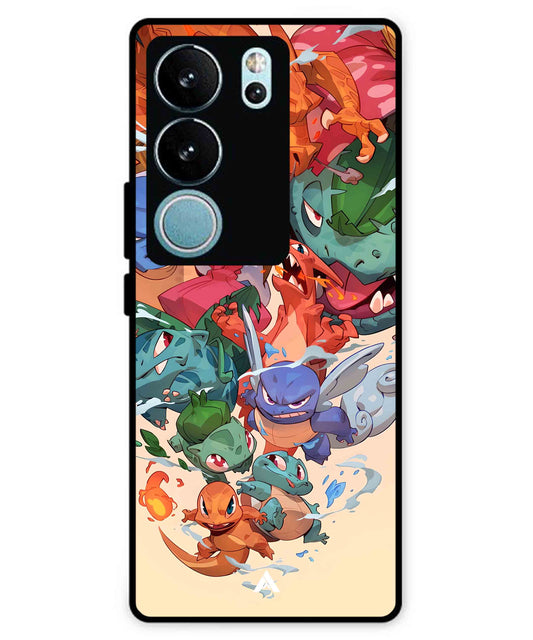 Pokemon Team 2 Metal Back Cover Phone Case for Vivo v29