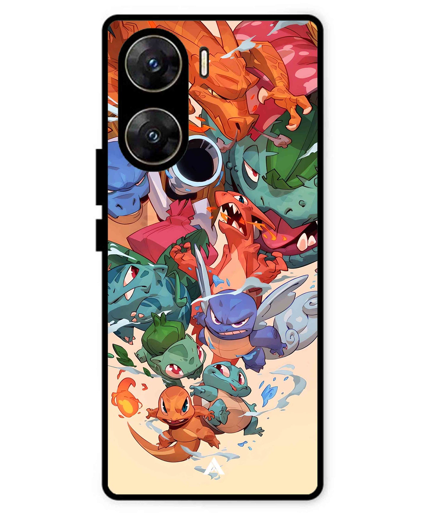 Pokemon Team 2 Metal Back Cover Phone Case for Vivo v29e
