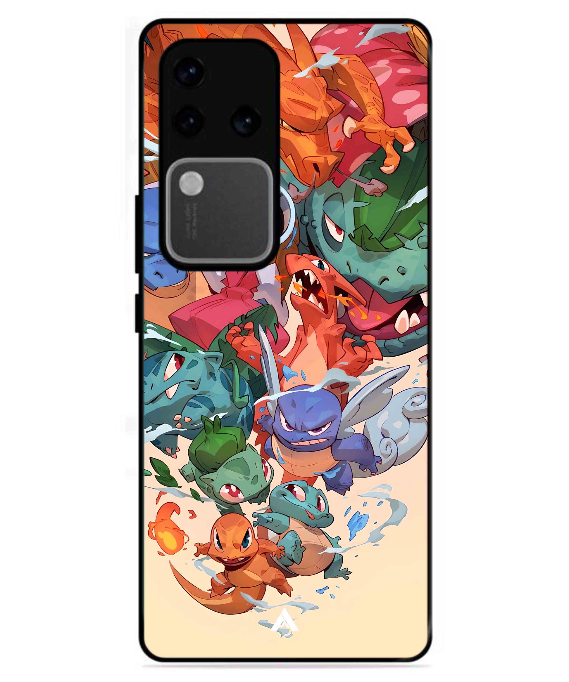 Pokemon Team 2 Metal Back Cover Phone Case for Vivo v30 Pro