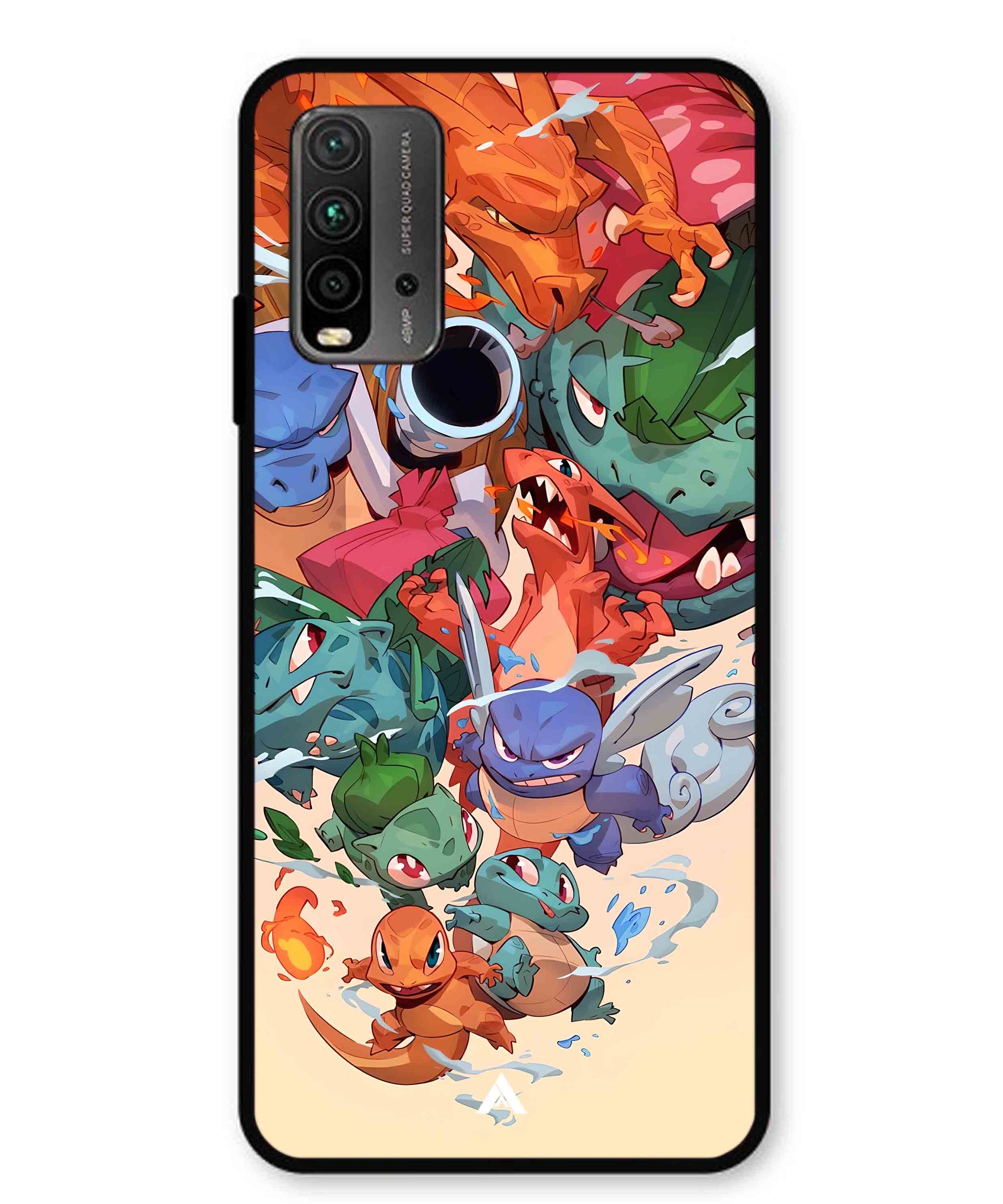 Pokemon Team 2 Metal Back Cover Phone Case for Xiaomi Redmi 9 Power
