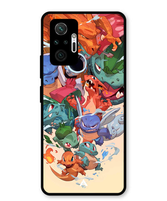 Pokemon Team 2 Metal Back Cover Phone Case for Xiaomi Redmi Note 10 Pro Plus