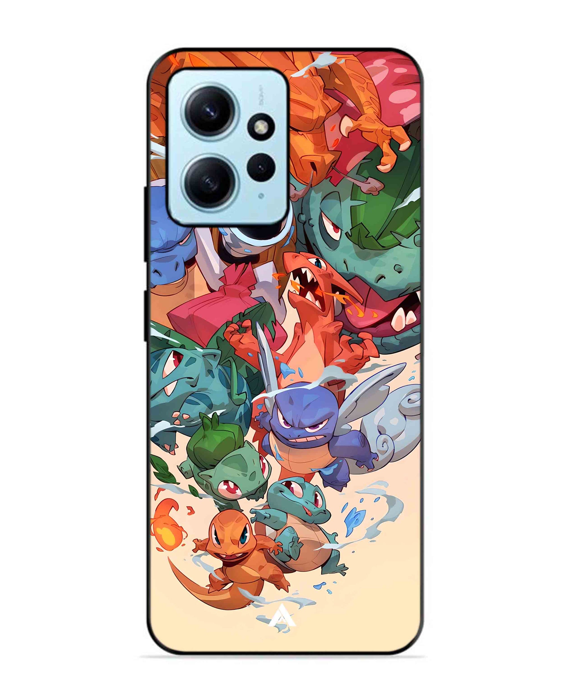 Pokemon Team 2 Metal Back Cover Phone Case for Xiaomi Redmi Note 12 4G