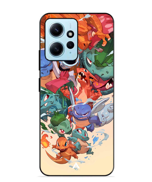 Pokemon Team 2 Metal Back Cover Phone Case for Xiaomi Redmi Note 12 4G